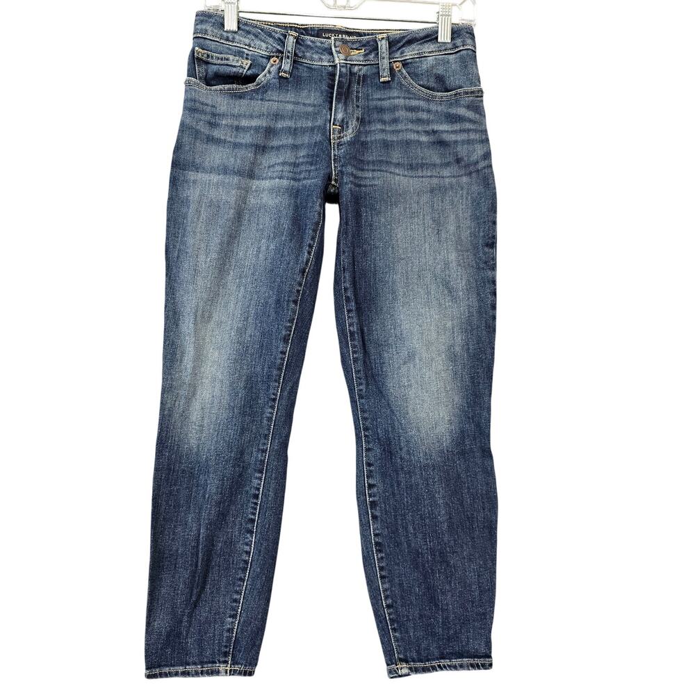 Lucky Brand Lolita Blue Crop Jeans Women Size 2 Stretch Stonewash Denim Low Rise